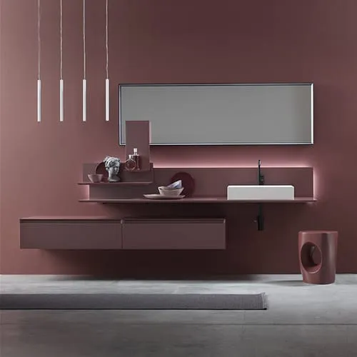 Arcom Dafne Mobile Bagno Mensola Specchiera Collezione Copertina Sala Mostra Pieroni Lucca