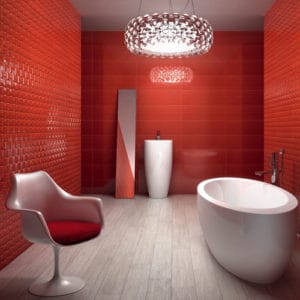 Gardenia Linear Rivestimento Bagno Rosso Decoro Dama Sala Mostra Pieroni Lucca